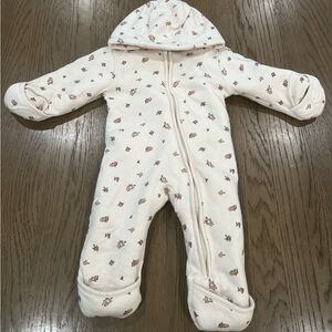 First Wish baby girl 6-9 Months  winter Floral Print Snow Winter Outfit